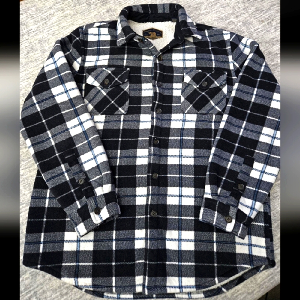 Sherpa Lined Black and White Flannel